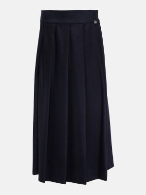 Plisovaná vlnená midi sukňa 's Max Mara čierna