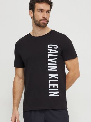 Тениска с дълъг ръкав с принт Calvin Klein черно