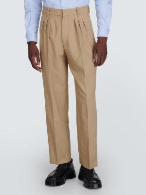 Pantalones rectos de lana Kenzo beige