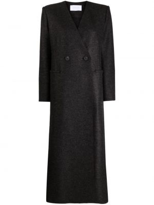 Vlněný kabát Harris Wharf London šedý