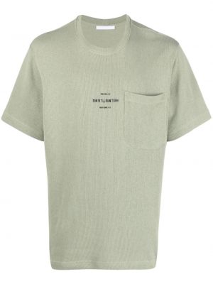 Raštuotas megztas marškinėliai Helmut Lang žalia