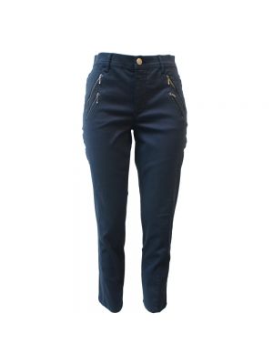 Pantalones chinos de cintura alta slim fit 2-biz azul