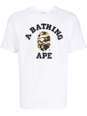 Tricou din bumbac cu imagine A Bathing Ape® alb