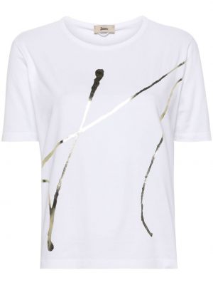 Bavlněné tričko s potiskem Herno bílé