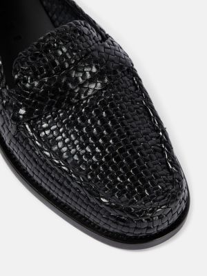 Pletené kožené loafersy Marni čierna