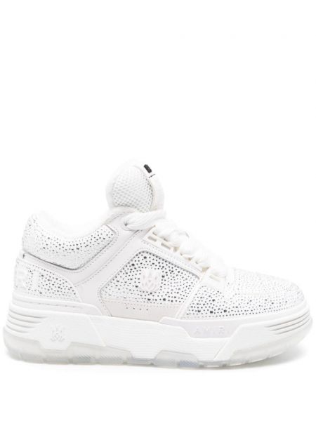 Baskets en cuir en cristal Amiri blanc