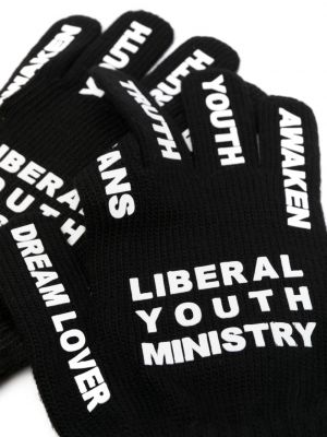 Dzianinowe rękawiczki z nadrukiem Liberal Youth Ministry