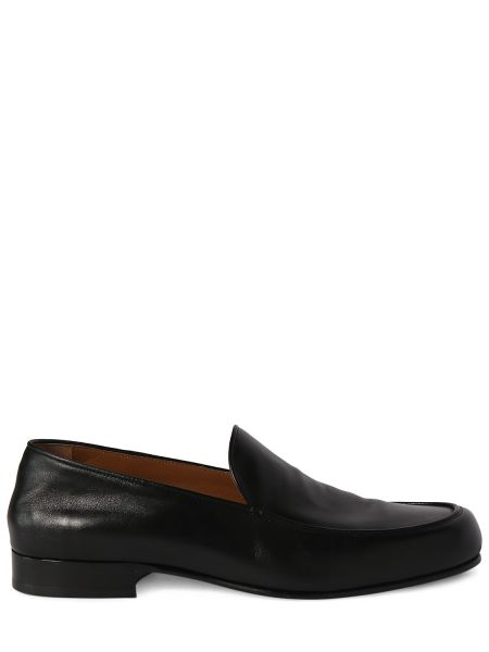 Skinn loafers The Row svart