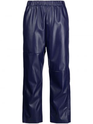 Kožené rovné kalhoty Mm6 Maison Margiela fialové