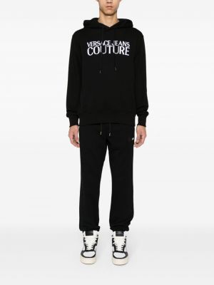 Kokvilnas kapučdžemperis ar izšuvumiem Versace Jeans Couture