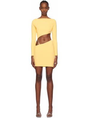 Асимметричное платье мини Gcds желтое