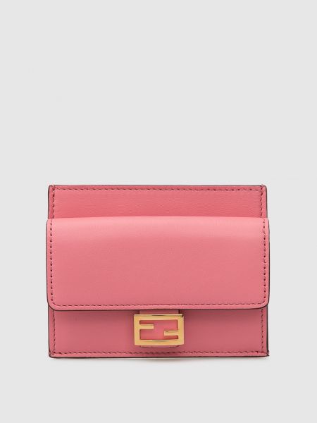Шкіряний гаманець Fendi рожевий