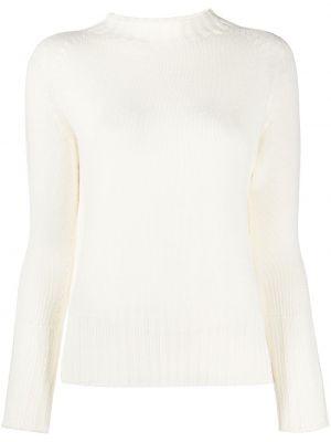 Плетен пуловер с кръгло деколте Drumohr бяло