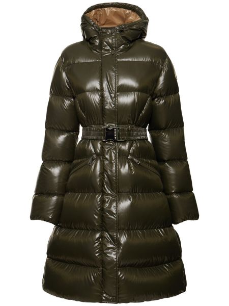 Nylon jakke med belte Moncler grønn