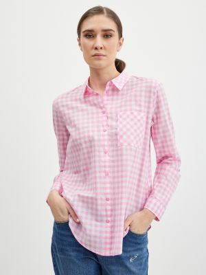 Kostkovaná košile Orsay růžová