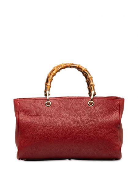 Bambusová shopper kabelka Gucci Pre-owned červená