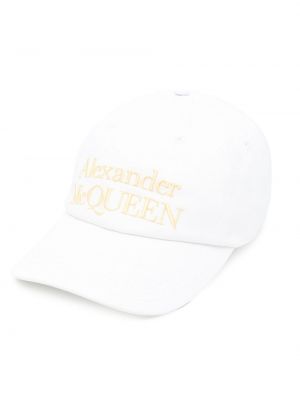 Haftowana czapka z daszkiem bawełniana Alexander Mcqueen