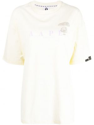 T-shirt con stampa oversize Aape By *a Bathing Ape® bianco