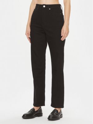 Ravne hlače Calvin Klein črna