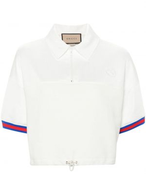 Jersey polo majica s črtami Gucci bela