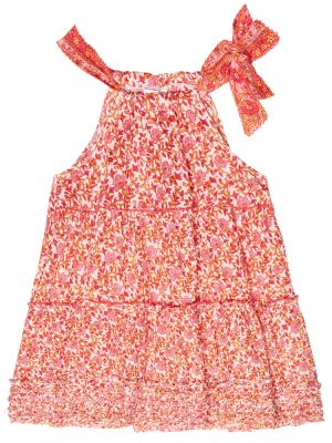 Floral dress for jenter Poupette St Barth Kids rød