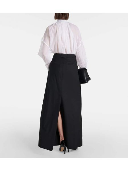 Vlnená dlhá sukňa Victoria Beckham čierna