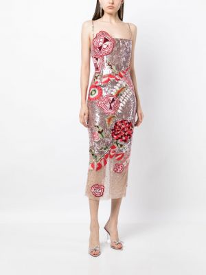 Sukienka koktajlowa z cekinami Rachel Gilbert różowa