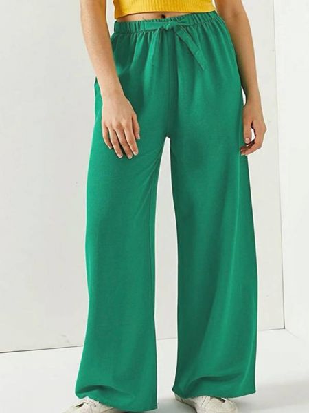 Relaxed ленени панталон Madmext зелено