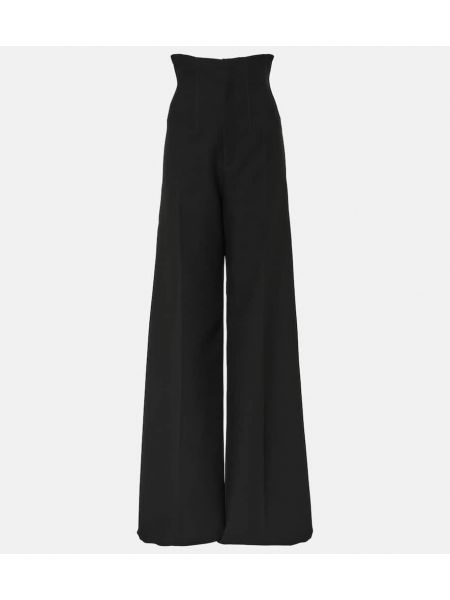 Kalhoty s vysokým pasem relaxed fit Mônot černé