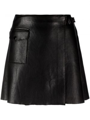 Kožená sukně P.a.r.o.s.h. černé