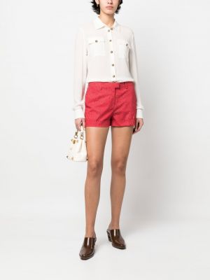 Paisley-muster mustriline lühikesed püksid Etro punane