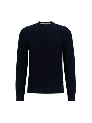 Dzianinowy sweter Hugo Boss niebieski
