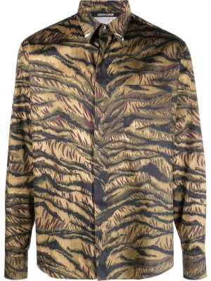 Bavlněná košile s potiskem s tygřím vzorem Roberto Cavalli