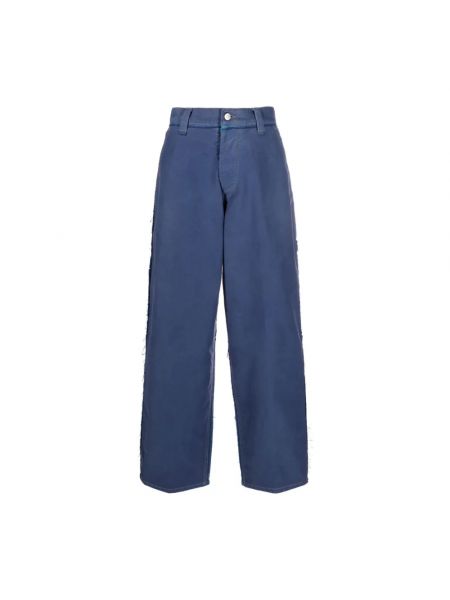 Szerokie spodnie z przetarciami Maison Margiela niebieskie