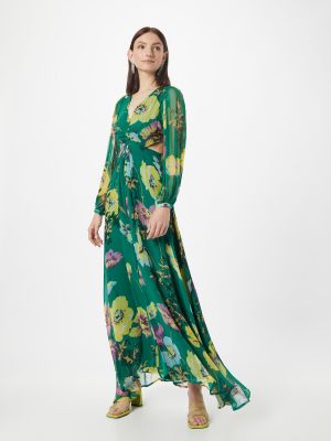 Rochie lunga cu nasturi cu model floral Oasis verde