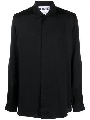 Σατέν πουκάμισο ζακάρ Moschino μαύρο