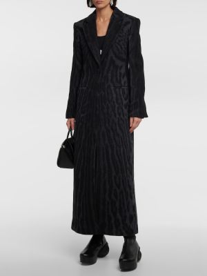 Płaszcz wełniany z nadrukiem w panterkę Givenchy