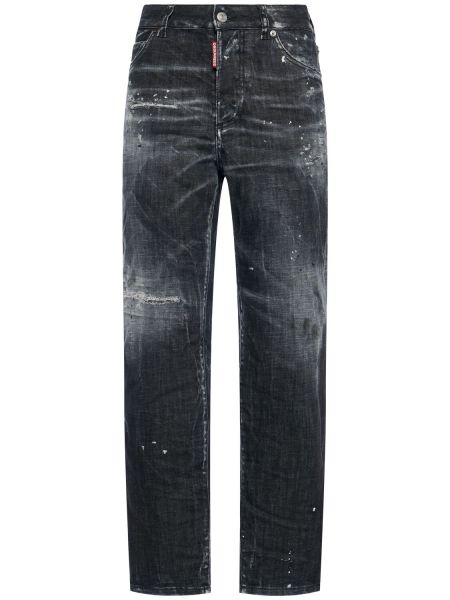 Højtaljet straight jeans Dsquared2 sort