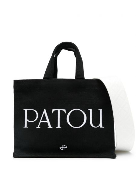 Nákupná taška s výšivkou Patou čierna