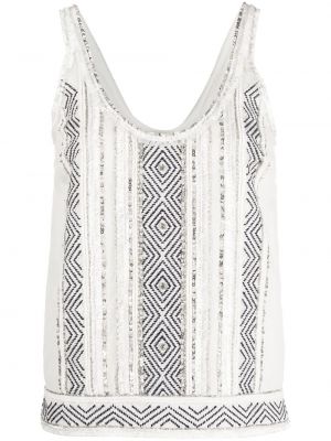 Brodert tank top Twinset hvit