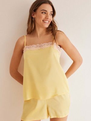 Satynowa piżama Women'secret żółta