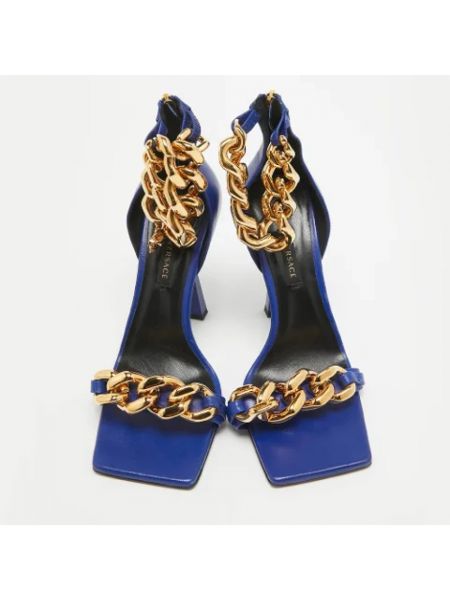 Sandalias de cuero Versace Pre-owned azul