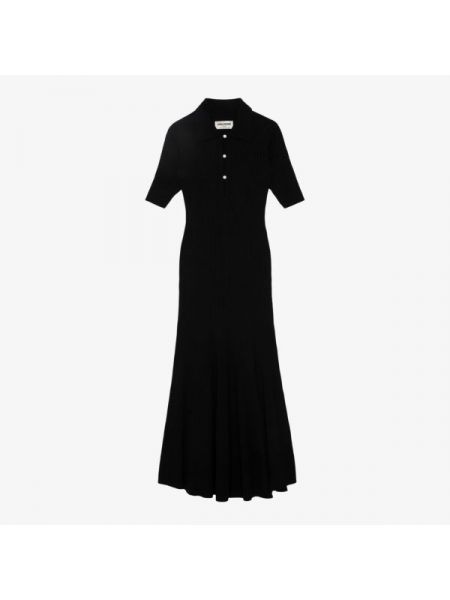Трикотажное шерстяное длинное платье из шерсти мериноса Zadig&voltaire