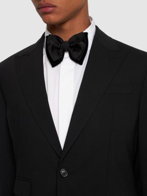 Šilkinis kaklaraištis su lankeliu Dsquared2 juoda