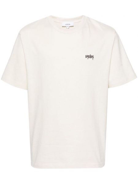 Βαμβακερή μπλούζα με σχέδιο Lardini μπεζ