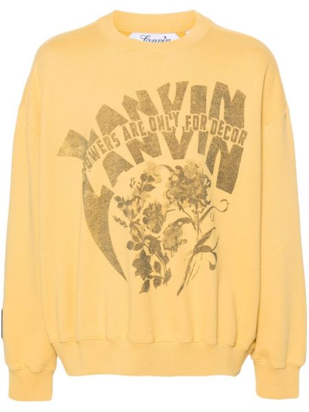 Raštuotas medvilninis džemperis Lanvin geltona