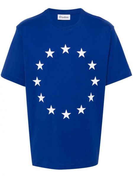 Bavlnené tričko Etudes modrá