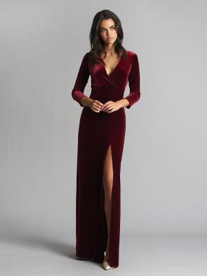 Длинное платье с v-образным вырезом Veneno En La Piel красное