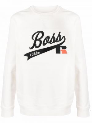 Brodert sweatshirt Boss hvit