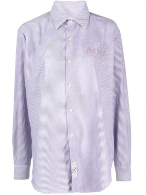 Bavlnená košeľa s potlačou Aries fialová